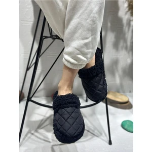 Kışlık Kadın Ev Içi Terliği Polarlı Peluş Rahat Kapitone Dikişli Hafif Kaymaz Taban Yumuşak Günlük