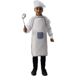 Aşçı Şapkası ve Aşçı Önlüğü Takımı Mavi
