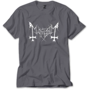 Z zepplin Mayhem Logo Gri Tişört