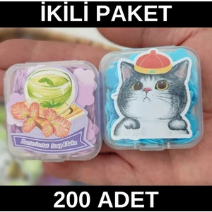 2 Li Paket 200 Yaprak Parfümlü Eriyen Mini Kağıt Sabun Öğrenci Çocuk Okul Dezenfektan El Sabunu
