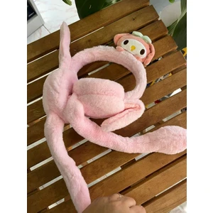 EyER Shoping Kulakları Hareket Eden Sesli Peluş Cinnamoroll Kuromi Peluş Kulaklık Taç