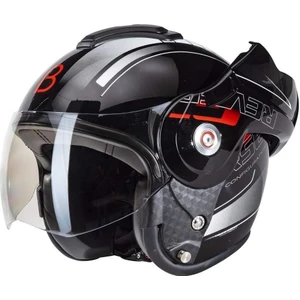 Beon B 702 Reverse Tam Açılır Kask Siyah Beyaz Kırmızı M