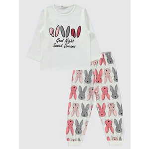 Civil Girls Kız Çocuk Pijama Takımı 2-5 Yaş Ekru