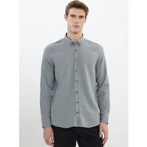 Altınyıldız Classics Slim Fit Düğmeli Yaka Açık Gri Erkek Gömlek ACE202510303_GÖMLEK Par Dy