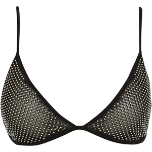 Simli Pedsiz Tül Siyah Bra-Fall in Love D6437AX24WN