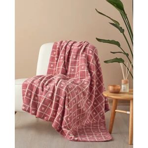 Sweet Hearts Akrilik Tv Battaniye 130X170 cm Pembe