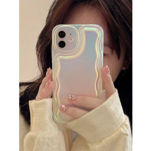 Paladyum Case iPhone 12 Uyumlu Zigzaglı Dalgalı Hologram Puf Kılıf