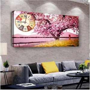 Zevahir Mobilya Dekorasyon Ilkbahar 100 X 50 Cm Saatli Kanvas Tablo
