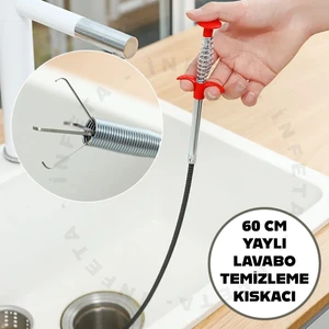 Kıskaçlı Tıkalı Lavabo ve Gider Boruları Açma Teli