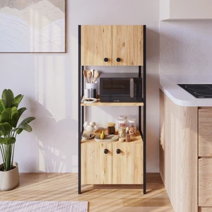 Yg Decor Ygdecor Mutfak Standı Kapaklı 4 Raflı Mikrodalga Fırın Rafı Çok Amaçlı Dolap Mutfak Rafı Mutfak Bangosu