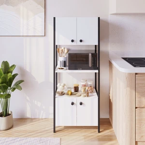 Yg Decor Ygdecor Mutfak Standı Kapaklı 4 Raflı Mikrodalga Fırın Rafı Çok Amaçlı Dolap Mutfak Rafı Mutfak Bangosu