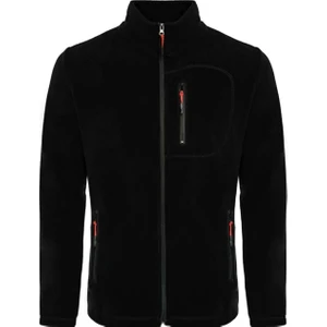 My Vintage  erkek Polar Tam Fermuarlı 3 Cepli Tactical Flecee Siyah