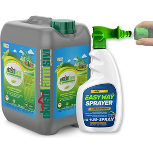 Sıvı Çim Gübresi + Easyway Hortum Ucu Sprayer EWS - Çim ve Tüm Bahçe Bitkileriniz İçin Sıvı Solucan Gübresi 10 Litre
