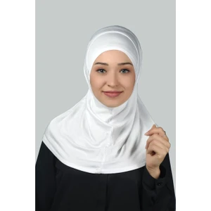 İkili Set Pratik Eşarp Hazır Türban Ve Hijab Tesettür Bonesi - Ekru