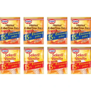 Dr.oetker Kabartma Tozu 15 Li + Vanilya 15 Li x 8 Li Ekonomik Paket