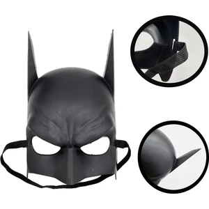 Siyah Renk Çocuk Boy Arkadan Lastikli Batman Maskesi   20X14 cm