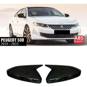 Peugeot 508 2019-2023 Yarasa Ayna Kapak Parlak Siyah Sağ Sol Takım