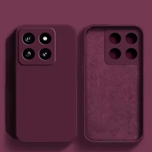 M.TK Moveteck Xiaomi Mi 14T Pro Kılıf Lansman Kamera Korumalı Içi Kadife Yumuşak Renkli Silikon Kapak Mat Hisli Süet Liquid