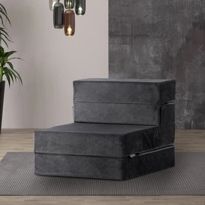 Valeria Kadife Katlanır Yatak Olabilen Tek Kişilik Koltuk Antrasit