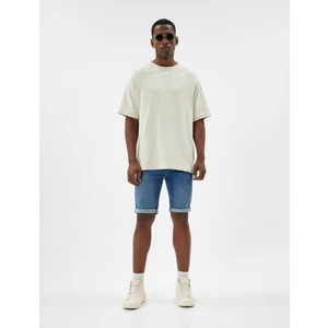 Oversize Kot Şort Bermuda Cep Detaylı Pamuklu
