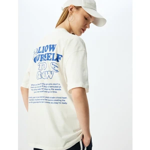 Oversize Arkası Baskılı Bisiklet Yaka Pamuklu Kısa Kollu T-Shirt