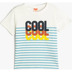 T-Shirt Baskılı Kısa Kollu Bisiklet Yaka Pamuklu