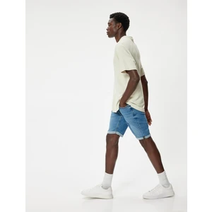Oversize Kot Şort Bermuda Cep Detaylı Pamuklu