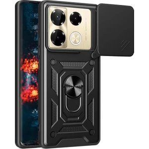 M.tk moveteck Infinix Note 40 Pro Kılıf Kamera Korumalı Sürgülü Yüzüklü Standlı Armor Military Tank Kızaklı Silikon Kapak
