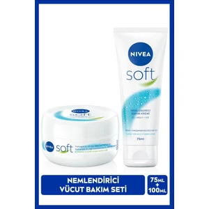 Soft Nemlendirici Bakım Kremi 100ml ve Soft Krem 75ml, El Yüz Vücut, E Vitamini, Yumuşak Cilt,Jojoba