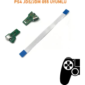 Ps4 V3 Kollar Ile Uyumlu Jds Jdm 050 USB Port Soket ve 12 Pın Flex Kablo