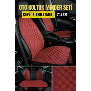 Terletmez Kaymaz Keten Oto Minder Kılıf Komple Set ( 7 Parça )