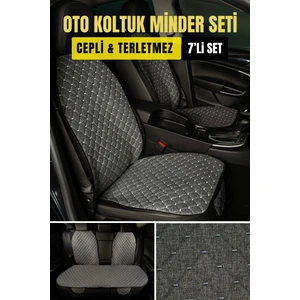 Terletmez Kaymaz Keten Oto Minder Kılıf Komple Set ( 7 Parça )