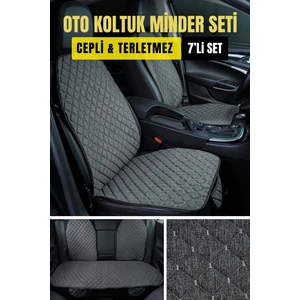 Terletmez Kaymaz Keten Oto Minder Kılıf Komple Set ( 7 Parça )