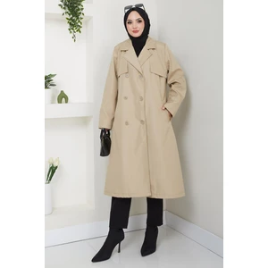 Büyük Beden Trençkot Bej HM2637