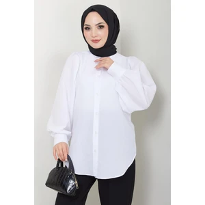 Balon Kol Gömlek Beyaz HM2639