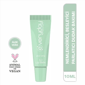 Everyday Beauty Aloe Vera 3 Etkili Dudak Bakım Lip Balmı Nemlendirici, Besleyici, Parlak Görünüm 10 ml