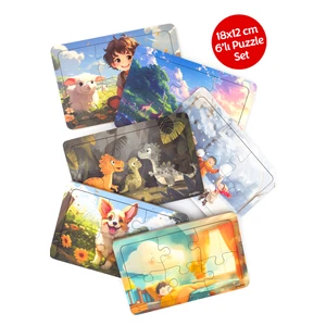 Çocuklar İçin Ahşap Eğitici Puzzle Yapboz Bultak 6 Parçalı 6’lı Set (3)