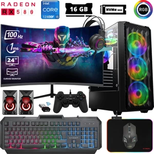 Abyss X2 i5 12400F 16GB 512GB SSD M.2 NVMe RX580 8GB 256 Bit 24" 100Hz Oyuncu Masaüstü Bilgisayarı