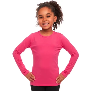 Fuşya Basic Mevsimlik Likralı Uzun Kollu Kız Çocuk Tişört