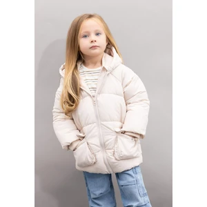 Kız Bebek Su İtici Kapüşonlu Polar Astarlı Şişme Mont C5300A524AU