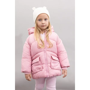 Kız Bebek Su İtici Çift Taraflı Polar Astarlı Cep İçi Polarlı Kapüşonlu Şişme Mont C7804A524AU