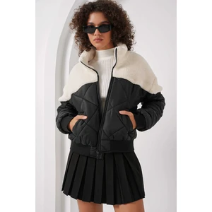 Kadın Peluş Mont Siyah