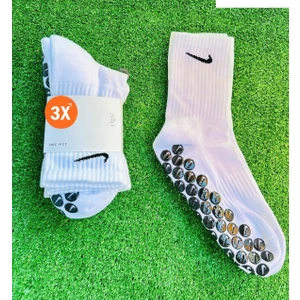 Ufkstore Beyaz Mix Kaymaz 3’lü Spor Çorabı