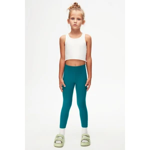 Koyu Petrol Basic Kız Çocuk Kışlık Tayt