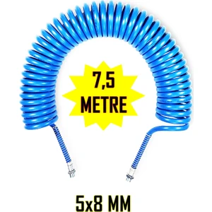 7,5 Metre Spiral Hava Hortumu 5X8MM 1/4''  - Kompresör Spiral Hava Hortumu