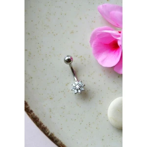 Sacce Scarves & Accessories Minimal Çiçekli Çelik Göbek Piercingi