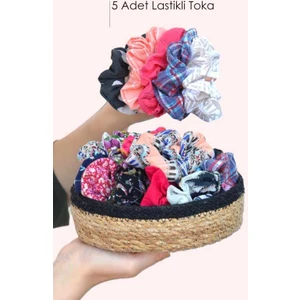 Sacce Scarves & Accessories 5li Simit Toka Yumuşak Kumaşlı Lastikli Toka 5 Adet