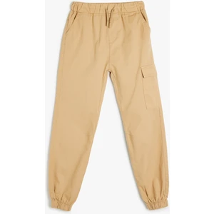 Jogger Kargo Pantolon Beli Lastikli Cep Detaylı Pamuklu