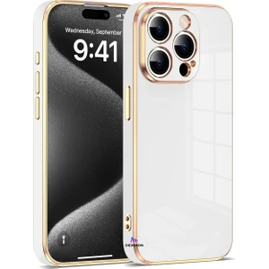 iPhone 16 Pro Kılıf Kamera Korumalı Parlak Silikon Kenarları Dore Tasarım