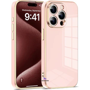 iPhone 16 Pro Max Kılıf Kamera Korumalı Parlak Silikon Kenarları Dore Tasarım